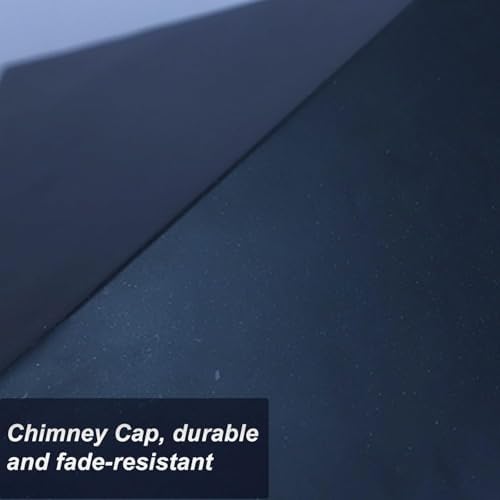 Chimney Cap, Square Aluminum Alloy Fireplace Cover with Rainproof Tapered Top for Outside Flue, Fits Existing Flue Tile, 40x40cm