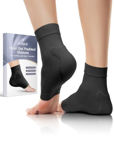 PGRODE Achilles Tendon Sleeve with Silicone Heel Protector Cushion Pad, Achilles Tendonitis Support