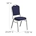 Flash Furniture 4 Pack HERCULES Series Crown Back Stacking Banquet Chair in Navy Fabric - Silver Frame