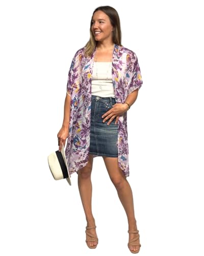 Image of Humble Hilo Womens Kimono Cardigan Sleeveless Lightweight Cover Up Casual & Flowy, 2 Sizes