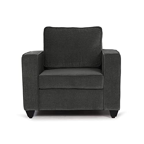 Image of Wakefit Sofa Set | 3 Year Warranty | Sofa 4 Seater, 4 Seater Sofa for Living Room, Wooden Sofa Set, Sofa Set 2+1+1 Seater - Napper(Malphino : Smoke Grey)