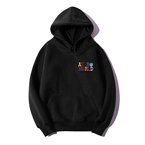 Sudadera con Capucha de Hip Hop 100% algodón para Hombre, Sudadera con Capucha ASTROWORLD Look Mom I Can Fly, Sudadera con Capucha Travis Scott Astroworld-Negro_SG