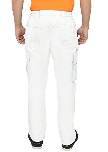 Image of ASHDAN Outdoor Solid Cargos. Regular Fit. Multi-Utility Pockets. Sturdy Polyester-Cotton Blended Cargo Trousers