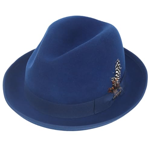 Image of FORBUSITE Wool Felt Wide Brim Fedora Hats for Women Men