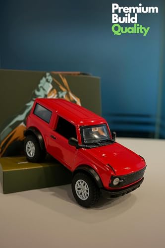 Image of MiniExplorer Die-Cast Toy Bronco Car Red | 1:24 Scale SUV Mode| Metal Free Wheels Car for Kids & Collectors | Off-Road Bronco Vehicle Toy - Red