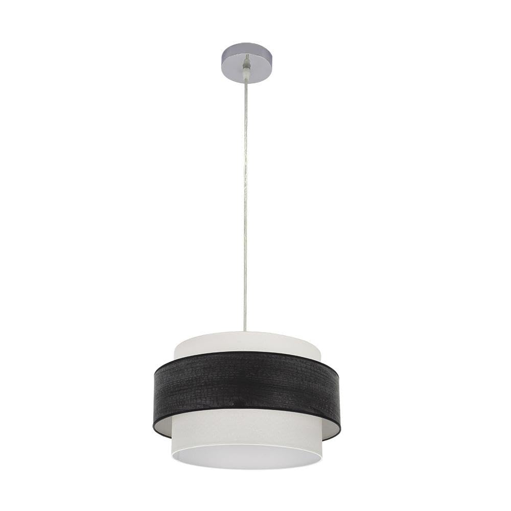 Colgante 1xe27 Cromo/Madera Negra 40x40 cm - Ideal para iluminación decorativa en hogares y espacios comerciales.