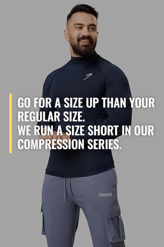 Image of Men Full Sleeves Slim Fit Compression High Neck Sports and Gym Tshirt