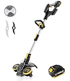 YardEz 20V Brushless Weed Wacker, 3-in-1 Battery Powered Weed Eater/Edger/Mower (One 5.2Ah Battery)