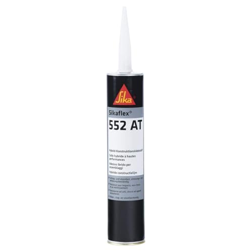 SIKA Sikaflex 552 At, Adesivo Monocomponente Elastico per Assemblaggio di Veicoli e Parti di Grandi Dimensioni, Applicabile su Metalli Verniciati, Vetroresina, Ceramiche e Plastiche, 300 ml, Nero