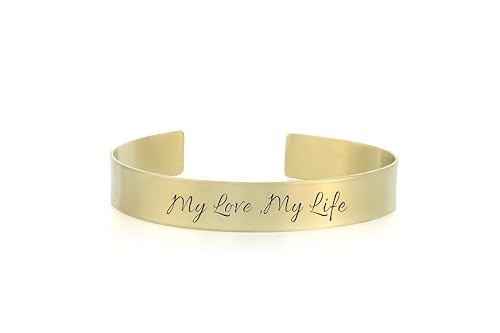 Bracelet manchette en or 14k gravé à la main, un bijou d'exception