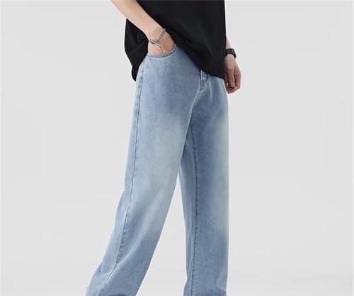 Mens Jeans Spring Summer Straight Leg Denim Pants Loose Wide Leg Streetwear Casual Fashionable3