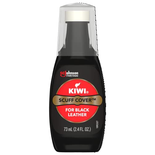 leather shoe polish sponge - KIWI Scuff Cover, Black, 2.4 oz (1 Bottle with Sponge Applicator)