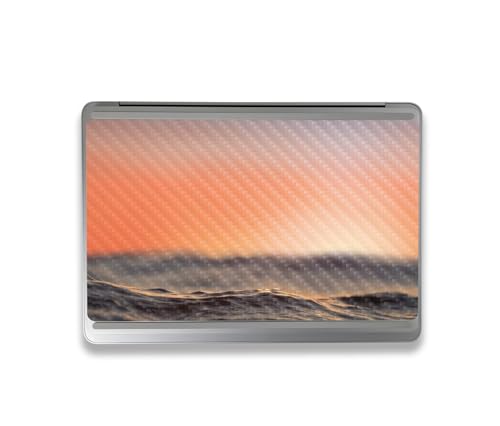 Image of MightySkins Carbon Fiber Skin Compatible with Microsoft Surface Laptop Studio 2 (2023) Full Wrap Kit - Sunset Sea | Protective, Durable Textured Carbon Fiber Finish | Easy to Apply | Made in The USA