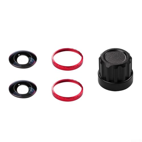 Juego de lentes de cámara intercambiables Insta360 X5, lente de fotografía HD de vidrio óptico premium con herramienta de extracción de anillos de aleación de aluminio (rojo)