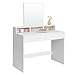 Produktbild VASAGLE Schminktisch mit großem Spiegel, Frisiertisch, 2 Schubladen, 3 offene FÄcher, Kosmetiktisch, modern, weiß RDT113W01