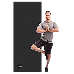 CAMBIVO Yoga Mat for Women and Men, Extra Long and Wide Exercise Mat(84″ x 30″ x 1/4 inch), Large Non Slip Workout Mat for Yoga, Pilates, Fitness, Barefoot Workouts, Home Gym Studio(Black)