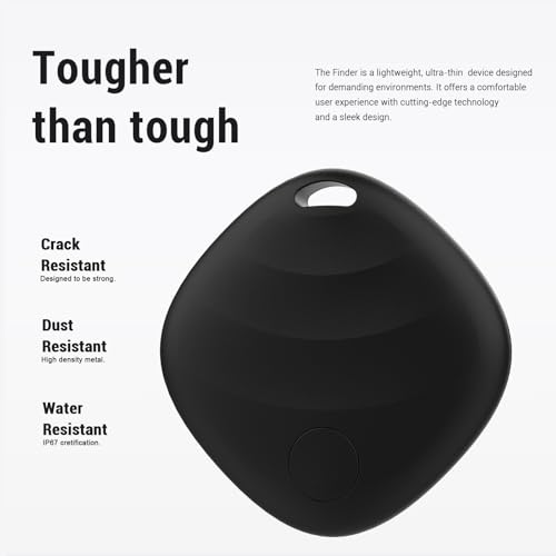 Key Finder, Bluetooth Tracker Locator Pairs with Apple Find My (iOS only), Item Finder for Keys,Wallet,Pets,Bag,Backpack and Suitcase, 400ft Range Smart Tracker Tags, Compatible with iOS, Black 1Pack - Image 5
