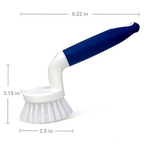 Image of CELOX 2 Pack Dish Brush, Dishwashing Scrubber & Scraper with Handle, Wand, Kitchen Scrub Brush for Sink Grout Cleaning