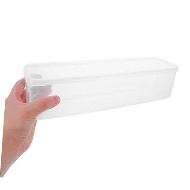 Stackable Keeping Storage Box with Lid for Scallions Cilantro Green Onions Space Saving Plastic Produce Organizer for Fridge and Kitchen Pantry