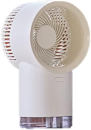 Desk Fan Battery Operated Fan 3 Speed Strong Wind Quietness & Narrow Slot Design for Outdoor Activitie Misting Fan (Color : Blue) (White)