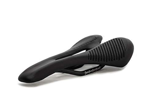 KRC Sillín Fibra de Carbono Ultraligero con Bolsa para Asiento Bicicleta Impermeable y reflecte | MTB Bicicleta de Montaña y Carrera | Cojín Ligero para Ciclismo | súperligero Bici