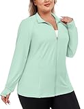 FOREYOND Womens Plus Size UPF 50+ Lightweight Athletic Jacket Sun Protection Full Zip Long Sleeve Sun Shirts...