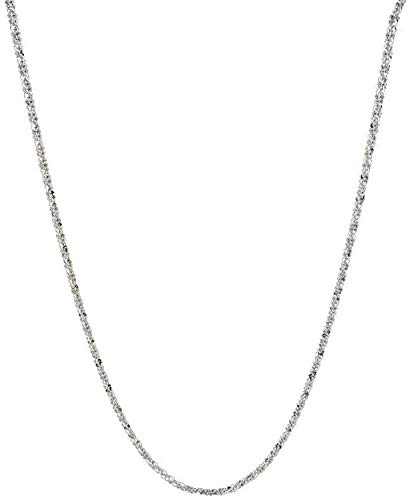 Verona Jewelers Sterling Silver Diamond Cut 2Mm Sparkle Chain Necklace Criss Cross Necklace- Shiny Necklace Sparkling Chain Sterling Silver Necklace (30) #TOP16