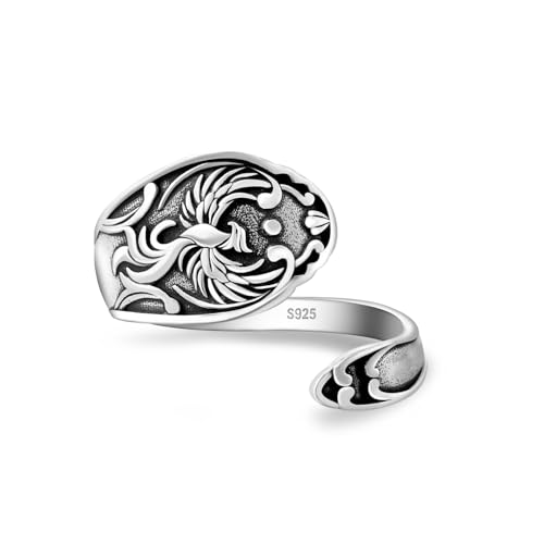 Phoenix Spoon Rings for Women - 925 Sterling Silver Phoenix Rings...