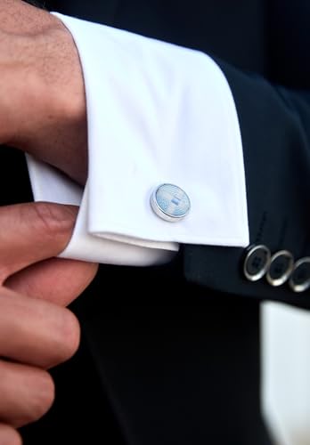 Image of HISDERN Plaid Ties for Men Classic Checkered Tie and Pocket Square Cufflinks Tie Clip Set Woven Men's Necktie Business