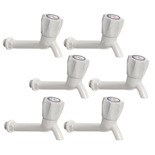 Image of Long Body Bib Cock Tap - 6 Pcs | Heavy Duty Wall Mounted PVC Water Tap for Bathroom, Kitchen, Garden & Wash Area | Leak-Proof, Rust-Free Plastic Faucet