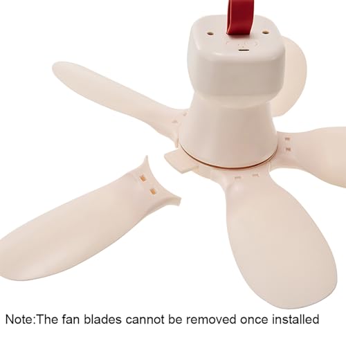 Ventilador de techo portátil para acampar, batería de 2000Mah y luz LED 4