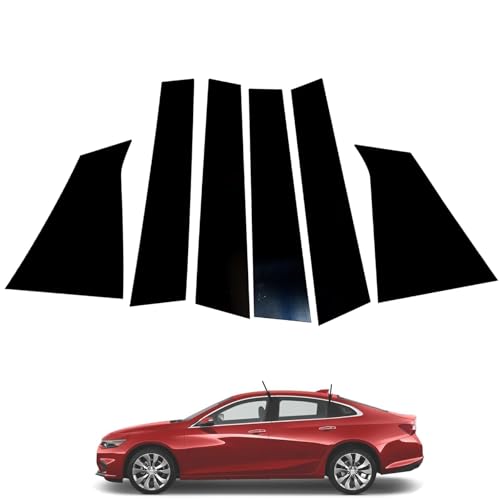 MINETPS 6Pcs Car Door Pillar Posts Trim Cover Fit for Chevrolet Malibu 2016 2017 2018 2019 2020 2021 2022 2023,Window Outer Post Panels, Anti Scratch Door Pillar Moldings Cover (Glossy Black)