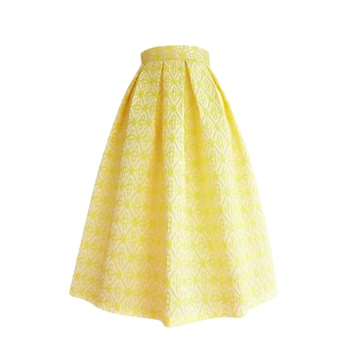 DBFBDTU Womens Jacquard Skirts High-Waisted Slim Fit Solid Color A-Line Skirt Formal Office Work