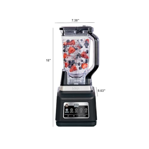 Ninja BN805A Pro Plus Kitchen System, 1400W, 5-in-1: Smoothies, Chop, Dough, Auto IQ, 72oz Blender Pitcher, 64oz Processor Bowl, 2x32oz Cups, Black
