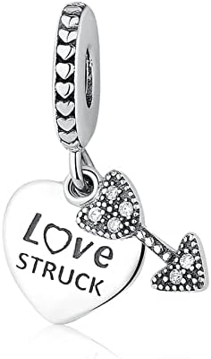 MGIUL Love & Heart Dangle Pendants Beads for Women Bracelets Necklaces 925 Sterling Silver Charms Jewelry Gift for Girls at Christmas,Birthday,Valentine's Day.