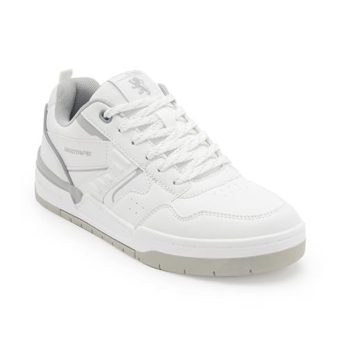 Image of Red Tape Women's Sneakers Grey White Pu TPU Round Toe Lace-Up