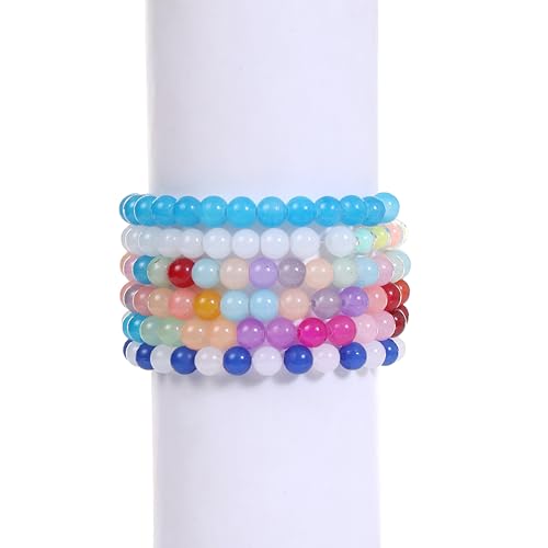Image of Ambitieux DIY Bracelet Making Kit for Girls - 12 Types Colorful Beads with Charms, Elastic Thread, Earrings, Clasps & Rings - Jewellery Craft Kit for Kids, Birthday Return Gift, Rakhi Special Set for 2 3 4 5 6 7 8 9 10 years (Glass Jelly)