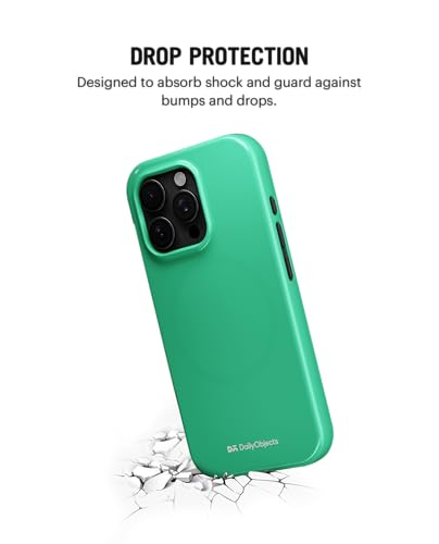 Image of DailyObjects Polycarbonate Enamel Bumper Magsafe Case For iPhone 16 Pro Compatible With Mag-Safe Wireless Charging | Mint Hybrid Magnetic Back Cover