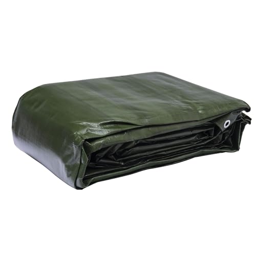 WerkaPro 10669 - Lona Industrial (Muy Pesada, 5 x 8 m, 240 g/m2, Reversible, Color Negro y Verde