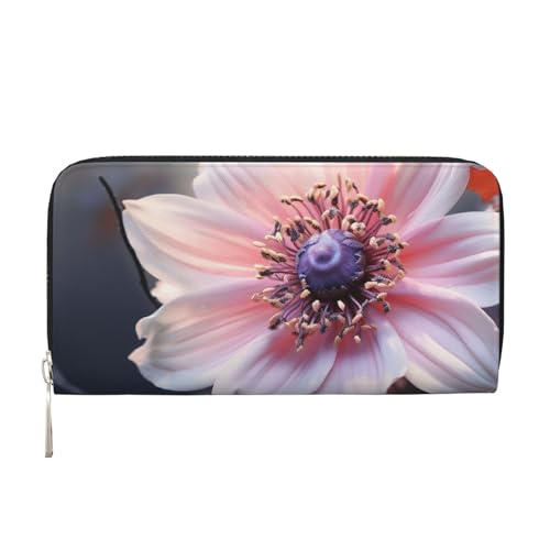 Pu Leather Wallet For Women Girl, Zip Around Credit Card Holder Flower Blossom Long Wallet Clutch Purse Waterproof Travel Handbag