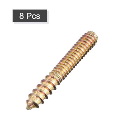 Image of uxcell 1 /4-20x1-3 /4 Hanger Bolts, 8pcs Double Ended Screws Wood Dowel Screws for Furniture