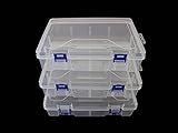 JESEP YONG 3pcs Clear Plastic Organizer Container Box, Containers Storage with Snap-tight Closure Latch For Pencils, Puzzles, Small Toys,Jewelry...