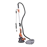 Drywall Sander With Vacuum Dust Collector Bag Ceiling Removal Tool With 6 Variable Speed 1300-2800Rpm, Three Section Handle, Led Light, 6pcs Sandpapers, Chassis Adjustment 0-90 ° Orange