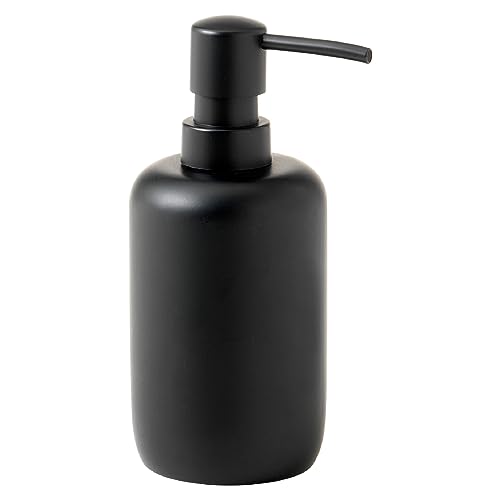 Gedy Brenda Dispensador de jabón, Resina, Negro Mate, 9,2 x 7 x 16,3, Capacidad de 350 ml