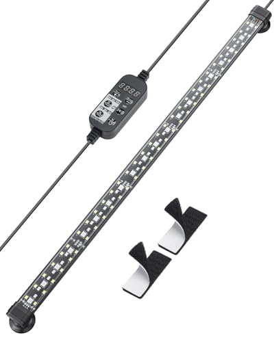 Pawfly Lumière LED d'aquarium 24/7 avec spectre complet - Lumières blanches et multicolores - Mode D/N - Effets de couleur individuels - Minuterie
