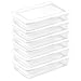 Sterilite 19608006 41 Quart/39 Liter Underbed Storage Box, Clear with White Lid, 6-Pack