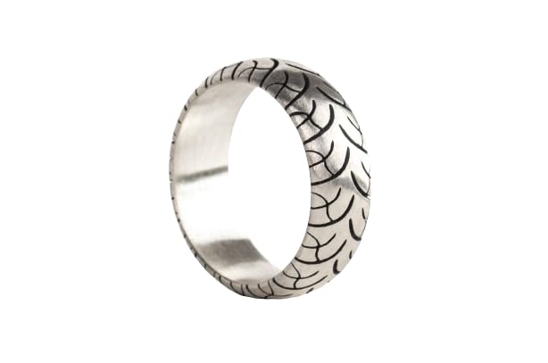 MG ARTESANOS | Anillo Hombre Plata 925 Hecho a Mano – Diseño Neumático en 10 Modelos – Tallas 16 a 26 (55-66 mm) – Hipoalergénico, Pulido y con Caja de Regalo (Modelo 10, 16)