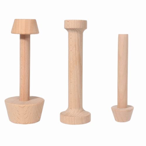 3 Pieces Wooden Tart Tamper Set Double Side Pastry Dough Tamper Egg Tarts Tamper Pastry Tools DIY Cake Pastry Tools for Making Egg Tart, Pasta, Cheesecakes Dessert Kitchen Baking Tools