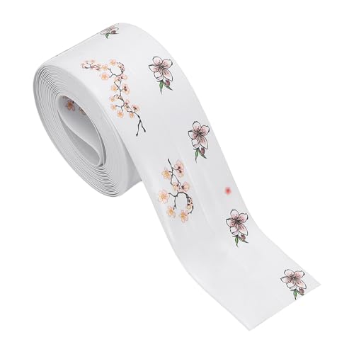 Image of PATIKIL Caulk Tape Waterproof Self Adhesive, PVC Toilet Caulking Sealant Strip Bathtub Caulk Sealing Strip Tape for Bathroom Kitchen Countertop, Peach Blossoms (1.5 Inch x 10.5 Ft)