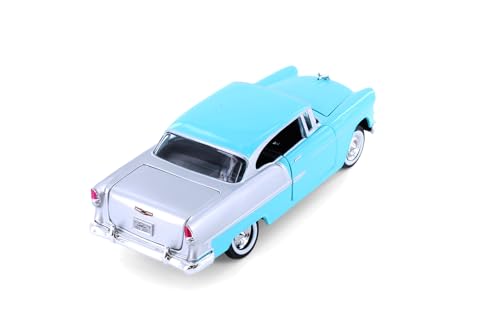 Modelo 1955 Chevy Bel Air Hardtop 1:24 azul miniatura 5